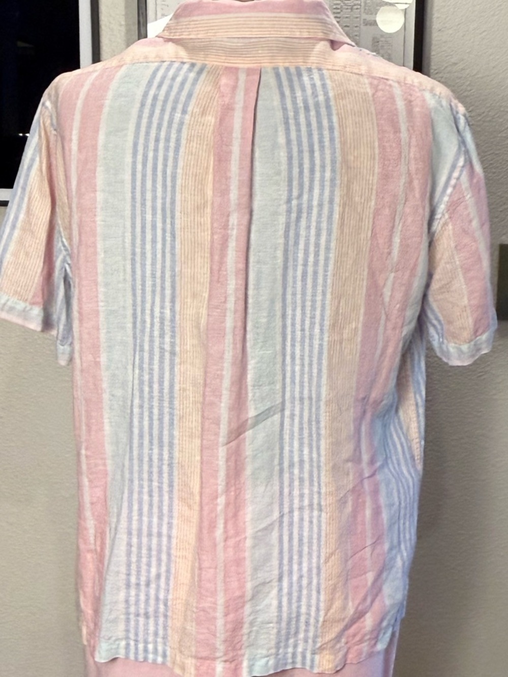 Brooks Brothers Baird McNut Linen Pastel Multi-Stripe Short-Sleeve Camp Shirt - Picture 3 of 3